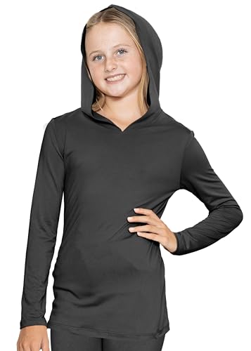 Image of Shirts for Girls Long Sleeve Crew Neck Top, Hoodie or 3 /4 Sleeve Soft Stretch Kids Lightweight Size 2-16