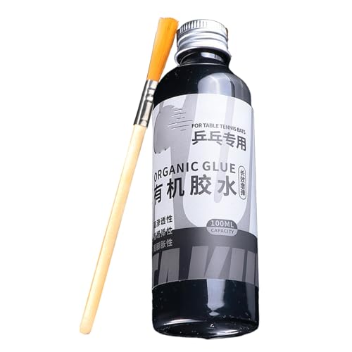 Pegamento de goma para tenis - Pegamento Pingpang de 100 ml, cepillo especial para raquetas, corrección de goma de entrenamiento | Pegamento líquido duradero para ejercicio diario Configuración de