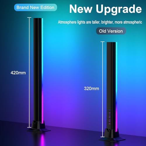 LED Lightbar 42cm, RGBIC Gaming Beleuchtung TV Hintergrundbeleuchtung, 270° Ambient Light Sync mit Musik, USB RGB Lampe mit App-Steuerung für PC, Monitor, Zimmer Deko (2 Stück) – Bild 3