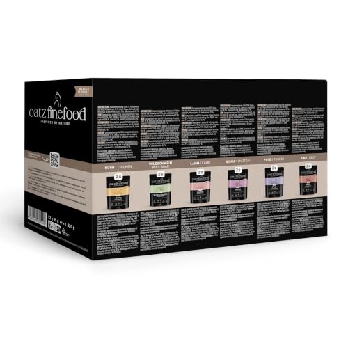 catz finefood Purrrr Collection I - Monoprotein Katzenfutter nass - getreidefrei, zuckerfrei, hypoallergen - hoher Fleischanteil - Multipack Nassfutter für Katzen - im Beutel, 85 g (12er Pack)