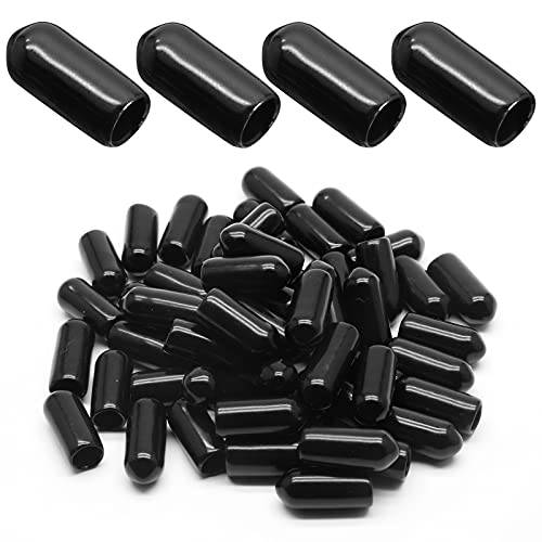 Bonsicoky Screw Thread Protectors, 6.5mm ID, Black, 120Pcs