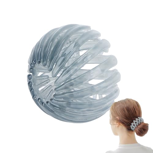 Betued Bird Nest Hair Clip, Plastic Resin Hairpin, Expandable Ponytail Holder, Fashionable Nest Shape in Jelly Ash for Women Girls
