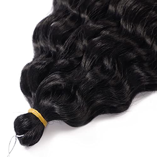 Maysa Soft Ocean Wave Crochet Hair Extensions 30 Inch Long Deep Wave Braiding Hair Synthetic Curly Crochet Hair 3Packs #1Bnatural Black #TOP2