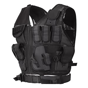 Lixada Tactisch vest voor heren, outdoor vest, multifunctioneel, ademend vest, snelle demontage, CS veldbeschermingsvest