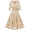 Gardenwed Elegante kanten damesjurk, cocktailjurk, bruidsmeisjesjurk, knielang, feestelijke avondjurk voor bruiloft