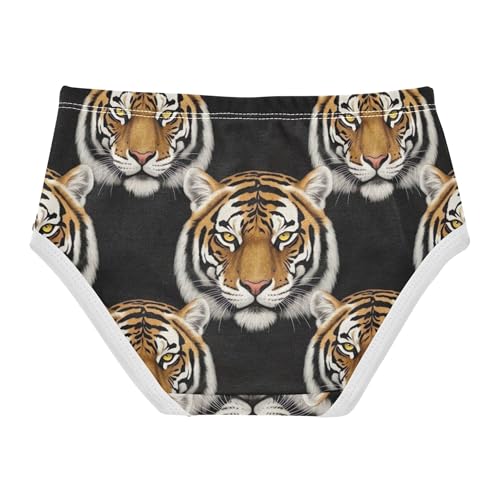 Toddler Underwear Floral 2t Cotton Girl Panties Cute Animals Briefs Girls Undies Watercolor Tigers Black2