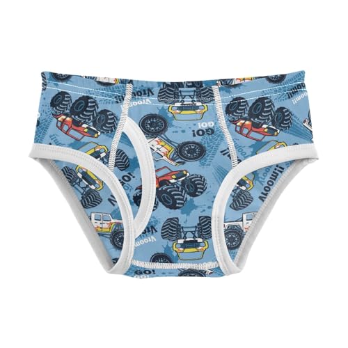 Boys' Exclusive Briefs Toddler Underwear 95% Combed Cotton Boxerbriefs 2T Off - Road Vehicle Pattern Cars 13