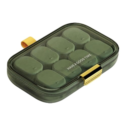Organizador De Píldoras De Viaje - Case De Pastillas | Medicina De Caja De Tabletas De Sellado Fuerte Con 7 Ranuras Independientes, Dispensador De Medicina Pequeña Portátil Con Cordón De Silicona Para