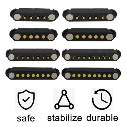 Image of 2 Pair Magnetic Pogo Pin Connector, 2 /3 /4 /5P 2A Pogopin Magnetic Connector Male+Female 2.54 /2.5 MM Through Holes Spring Loaded Connectors DC Power Socket DC Power Charge Probe Connector (8Pin)