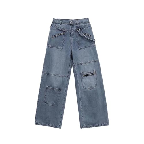 Gothic Jeans Women's Hip-hop Street Fashion Design Jeans Couple Casual Loose Straight Pants3