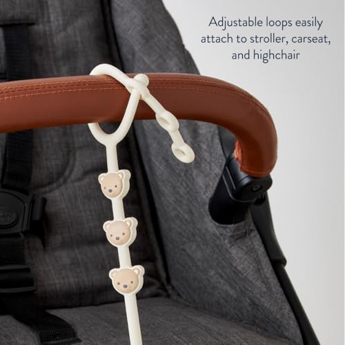 Image of Itzy Ritzy Toy & Snack Cup Strap - Adjustable Strap for Keeping Baby's Toys Nearby - BPA-Free Silicone - Tether for Strollers, High Chairs & Car Seats - Dishwasher Safe (Bear)