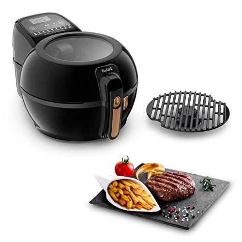 Tefal ActiFry & Grill Genius Heißluftfritteuse, inkl. Grillrost, automatischer Rührarm, 9 aut. Kochprogramme, Kapazität 1,2 kg, gesundes Frittieren ohne Öl, digitales Rezeptbuch, schwarz, FZ7758