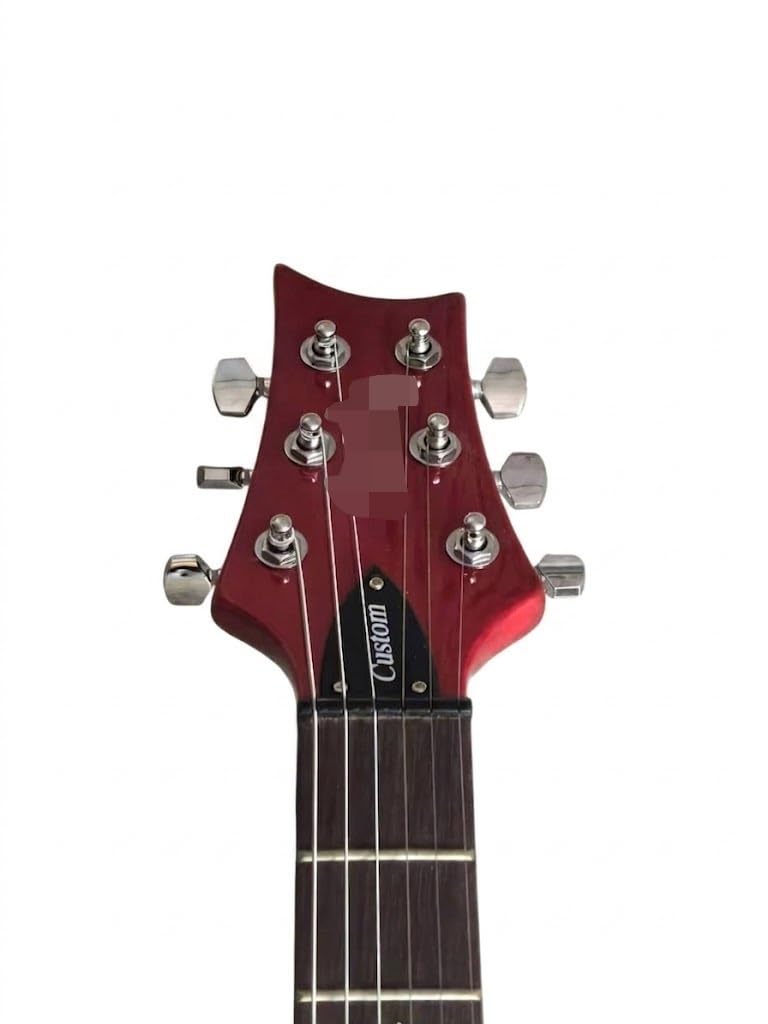 Chitarre elettriche Solid Body, doppio Humbucker e ponte tremolo, Guitarra elettrica ambidestra for palco studio, mogano palissandro, 6 corde rosso traslucido