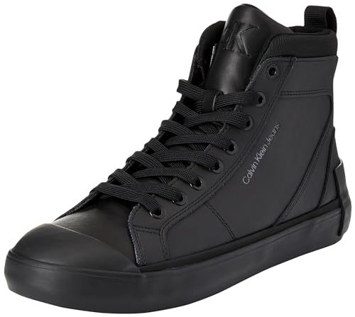 Calvin Klein Jeans Vulcanized Mid Laceup Mix IN UC YM0YM00900, Zapatilla Vulcanizada Hombre, Negro (Triple Black), 47 EU
