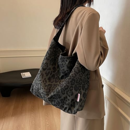 Canvas Hobo Bag Leopard Print Casual Shoulder Messenger Bag Stachel Tote Bag Travel Daypacks4
