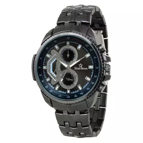 Star Born Round Studded Dial Metalic Bracelet Chain Strap Analogue Wrist Watch for Men and Boys (Black) (B0CG3VKHJX) Amazon Price History, Amazon Price Tracker