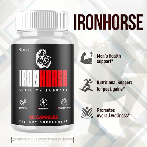 Iron Horse Supplement Pills, Official Iron Horse Pills for Men with All Natural Ingredients, Advanced IronHorse Capsules Designed to Support Health and Wellness with Premium Vitamins (60 Capsules)