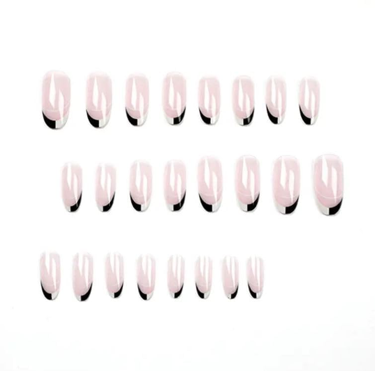 Image of Fashionharbour 24 Reusable Artificial Fake Nail Set| Lightweight & Long Lasting| Easy To Use| Quick Fix For Festivals & Special Occasions (w087)