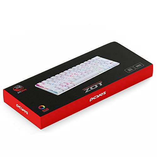 TECLADO MECÂNICO 60% ZOT BRANCO OUTEMU RED HOTSWAP LED RGB - PZWOHRDRGB – ABNT2 - PCYES