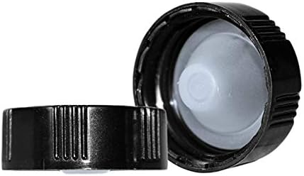 Miniatura 5 de GlassBottleOutlet (Paquete de 48) 8 oz. Ámbar Boston redondo con tapa de cono de poliéster negro