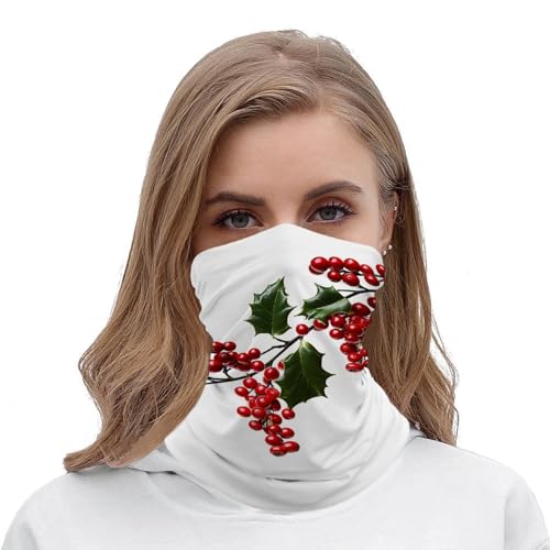 Neck Gaiter Holly Berry Branches Balaclava para hombres y mujeres, protección solar, mascarilla facial, fresca y transpirable, bufanda, pañuelo para cabeza para esquí y senderismo miniatura 5