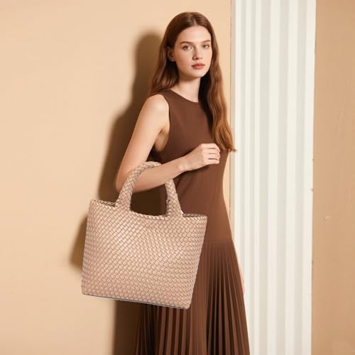 Image of JINMANXUE Fashion Woven Bag Shopper Bag Travel Handbags and Purses Women Tote Bag Large Capacity Shoulder Bags