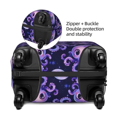 Luggage Cover Protector - Cartoon Purple Octopus 1 Print Suitcase Covers for Luggage Fit 22-24 Inch Suitcase3
