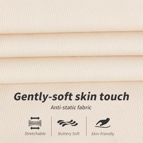 MANCYFIT Half Slip Shorts Culotte for Women Split Skirt Lace Pettipants Snip 7-9” Inseam Nude Medium