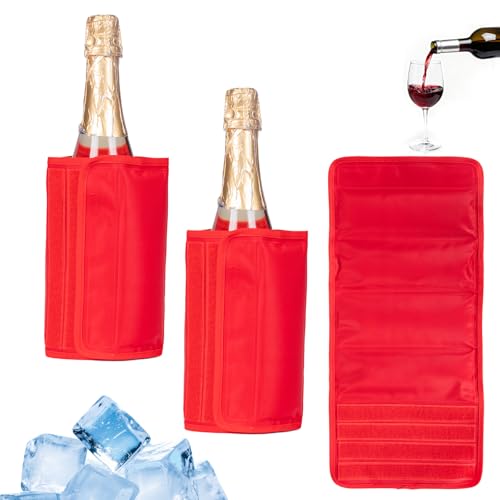 Gel Wine Bottle Cooler Sleeve - Freestanding Carrier for Red White Wine & Champagne - Reusable Chilling Sleeve with Secure Fit