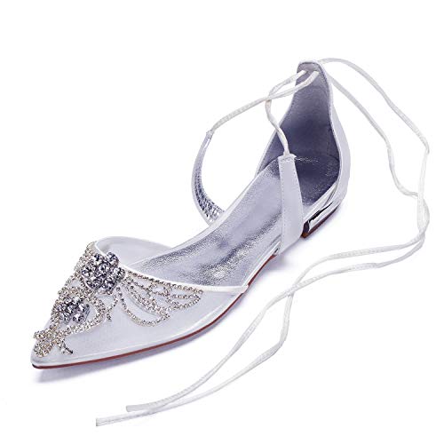 Chaussures de mariage en dentelle haut de gamme ornées de strass