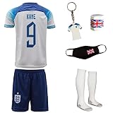 IHIMI Nationalmannschaft England 2022 Harry Kane #9 Kinder Trikot, Komm mit Shorts Fußballfans (8-9 Jahre,152)