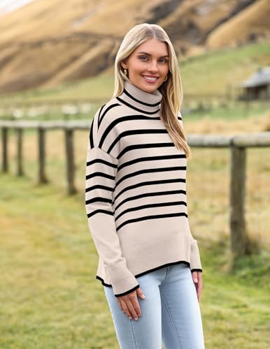 Image of Zeagoo Women's Turtleneck Sweater 2026 Fall Winter Chunky Knitted Pullover | High Low Hem Trendy Basic Jumper Top, Long Sleeve Casual Knit Pullover 2026, Fall Fashion Outfits, Winter Clothing for Women
