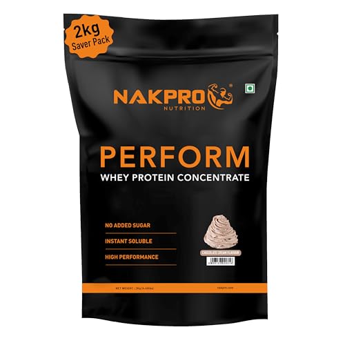 Image of NAKPRO NUTRITION Perform Whey Protein Concentrate | 2kg Chocolate-Cream | 24g Protein, Trustified Certified