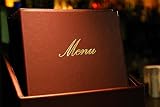 Securit Klasyczna karta menu A4 o wyglądzie skóry (x20) plus box, w zestawie 1 podwójna wkładka do menu (na 4 strony A4), brązowa