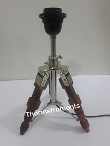 THOR INSTRUMENTS Retro Brown Wooden Table Tripod Lamp Home Decor Rustic Vintage Home Decor Gifts image 4