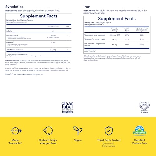 Ritual Iron Stomach Support Duo New 48-Hour Iron BioSeries™ and Synbiotic+ for Daily Gut Health Support, 30 Day Supply* - image 3