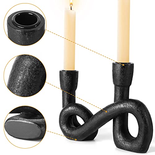 Modern Black Resin Twist Taper Candle Holder - Stylish And Durable Decorative Candlestick Holder For Home Decor, Holiday, Wedding Centerpiece #TOP3