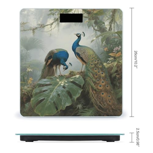 Báscula Digital Elegante de Vidrio Templado Color Pavo Real miniatura 2