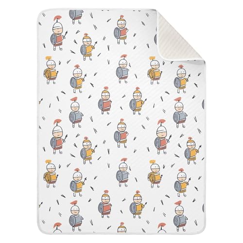 Image of vvfelixl Baby Swaddle Blanket for Boys Girls Simple Trojan Soldiers Baby Blanket for Newborn Nursery Blanket for Crib Stroller 30x40 in