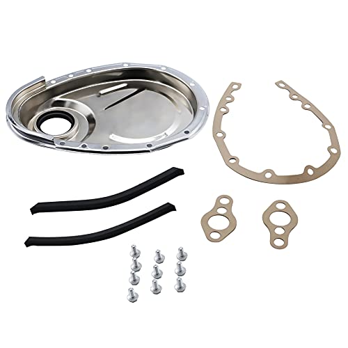 Chrome SB Chevy Timing Chain Cover Kit for 327-400 SBC