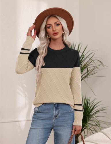 Zeagoo Women's Cable Knit Sweaters Fall Winter Long Sleeve Crewneck Tops - image 2
