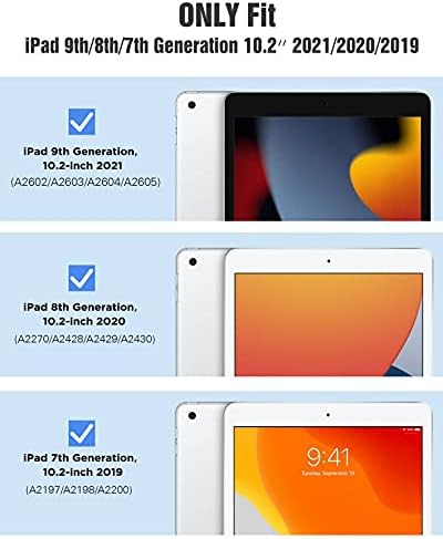 TiMOVO Case for New iPad 9th Generation 2021/8th Gen 2020/7th Gen 2019, with Apple Pencil Holder, Slim Back Protective Case with Auto Wake/Sleep, Smart Case Fit iPad 10.2-inch - Black