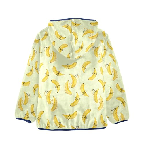 Funny Banana Toddler Fleece Jacket Baby Boys Hooded Zipper Long Sleeve Thick Warm Outerwear 3-10 Years2