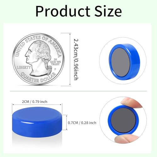 Imán redondo decorativo azul, pack de 20 piezas miniatura 2