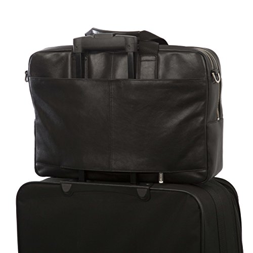 Knomo Luggage Men's Brompton Classic Amesbury Full Leather Double Zip Brief 15"-Black, One Size #TOP7