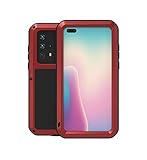 señal normal. LOVEMEI Potente Funda Impermeable de Metal para Huawei P40 Funda con protección de Cuerpo Completo Funda para teléfono a Prueba de Golpes (Rojo)