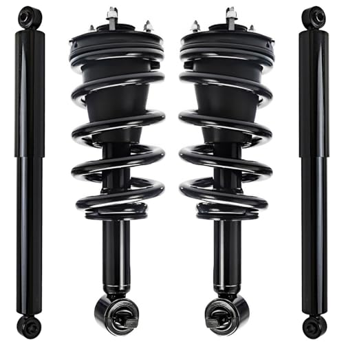 Image of Detroit Axle - 4WD Struts Shocks for 2014-2018 Chevrolet Silverado 1500 GMC Sierra 1500, 2019 Silverado 1500 LD Sierra 1500 Limited 2 Front Struts & Coil Spring Assembly 2 Rear Shock Absorbers