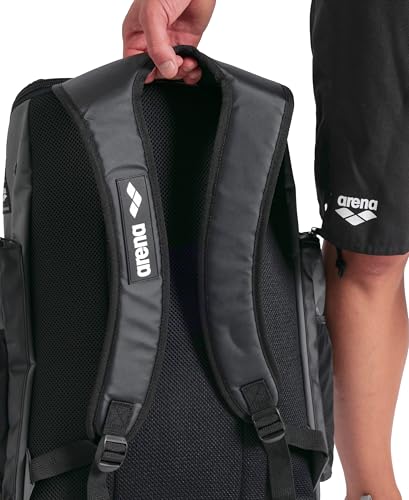 Image of ARENA Spiky III Backpack 45 Swimming Athlete Sports Gym Rucksack Large Training Gear Equipment Swim Bag for Men and Women, 45 Liters, Anthracite