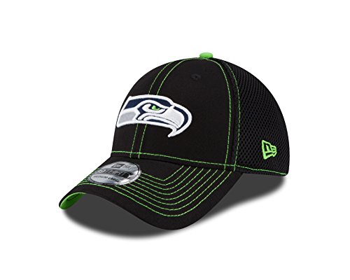 NFL Seattle Seahawks Crux Line Neo 39Thirty Stretch Fit Cap, Black, Medium/Large