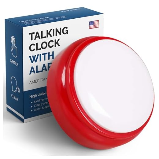 Top Life Talking Clock for The Elderly, Blind - Proper English Grammar, Neutral American Accent - Time and Date - Easy to Operate Speaking Alarm Device